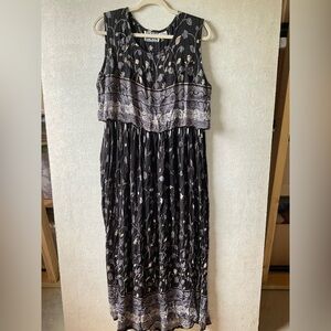 MPH Black Floral Maxi Dress. Size M.